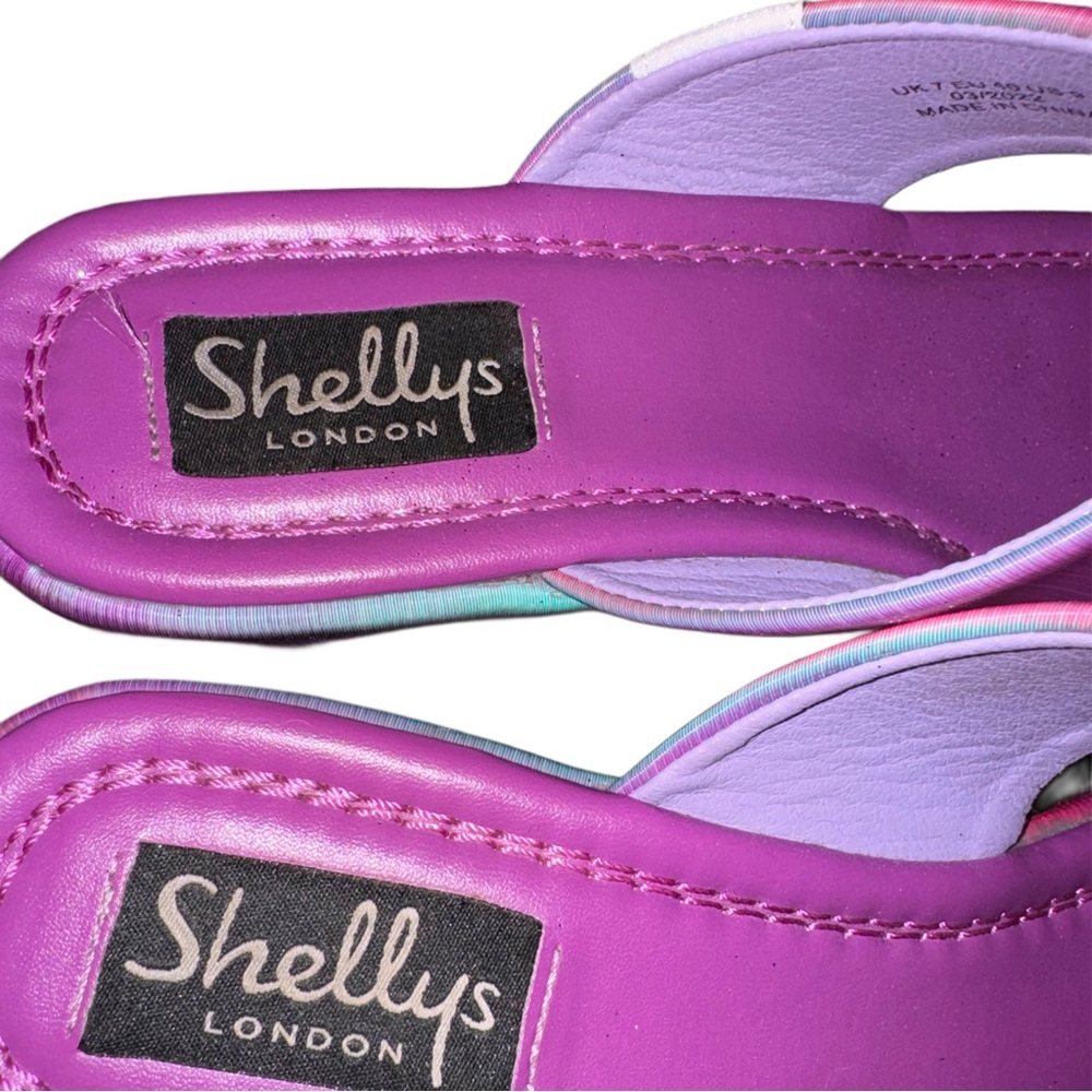 🔥HP🔥Shellys London for Dolls Kill Purple Ombre Klub Platform Wedges - Picture 9 of 13